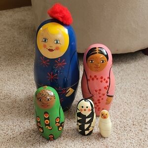 Vintage Matryoshka Jutanas 5 Nesting Doll Set Ikea 1999 Maria Vinka